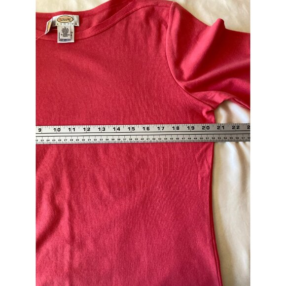 Talbots Vintage Pink Blouse Pullover Top Boat neck 3/4 Sleeves Petite L PL - Picture 10 of 13